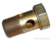 Болт-штуцер ГУР ГАЗ-3110 сливной дв.406 (2 отверстия, М16) Болт-штуцер ГУР ГАЗ-3110 сливной дв.406 (2 отверстия, М16)